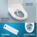 TOTO® WASHLET® C5 Electronic Bidet Toilet Seat with PREMIST and EWATER+ Wand Cleaning, Elongated, Cotton White - SW3084