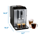 Bosch 300 Series Fully Automatic Espresso and Coffee Machine, Dark Silver