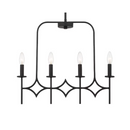 Island Chandelier Minka Lavery Muncie 4-Light Black Candle Island Chandelier for Dining Room with no Bulbs Included.