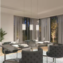 Artika Crystal Cube 13-Watt 3 Light Chrome Modern Integrated LED Pendant Light Fixture for Dining Room or Kitchen