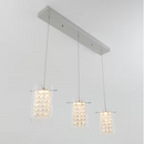Artika Crystal Cube 13-Watt 3 Light Chrome Modern Integrated LED Pendant Light Fixture for Dining Room or Kitchen