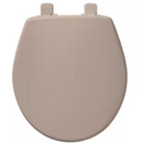 BEMIS Kimball Round Soft-Close Never-Loosens Plastic Toilet Seat in Fawn Beige