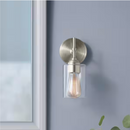 Sconce Home DecoratorsCollectionAyelen 1-Light Brushed Nickel Indoor Wall Sconce, Modern Wall LightStore