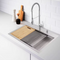 Zero Radius 33 in. Drop-In 50/50 Double Bowl 18 Gauge Stainless Steel Kitchen Sink with Accessories
