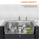 Glacier Bay33 in. Drop-In Single Bowl 20 Gauge Stainless Steel Kitchen Sink.
