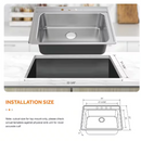 Glacier Bay33 in. Drop-In Single Bowl 20 Gauge Stainless Steel Kitchen Sink.