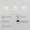 Artika Crystal Cube 13-Watt 3 Light Chrome Modern Integrated LED Pendant Light Fixture for Dining Room or Kitchen