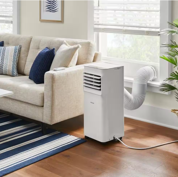 Vissani 5,000 BTU 115-Volt Portable Air Conditioner for 150 sq. ft. Rooms with Dehumidifier and Remote in White