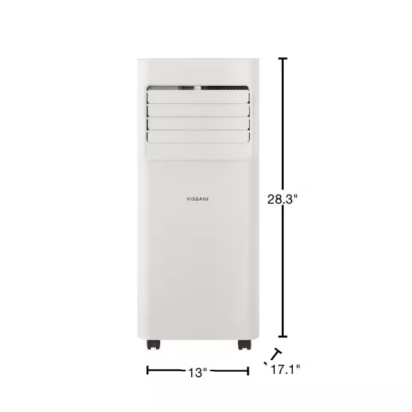 Vissani 5,000 BTU 115-Volt Portable Air Conditioner for 150 sq. ft. Rooms with Dehumidifier and Remote in White