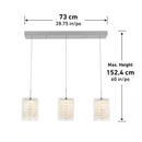 Artika Crystal Cube 13-Watt 3 Light Chrome Modern Integrated LED Pendant Light Fixture for Dining Room or Kitchen
