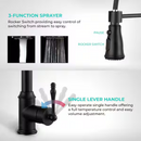 AKDY All-in-One Matte Black Finished Stainless Steel 33 in. x 22 in. Single Bowl Drop-in Kitchen Sink with Spring Neck Faucet