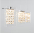 Artika Crystal Cube 13-Watt 3 Light Chrome Modern Integrated LED Pendant Light Fixture for Dining Room or Kitchen