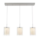 Artika Crystal Cube 13-Watt 3 Light Chrome Modern Integrated LED Pendant Light Fixture for Dining Room or Kitchen