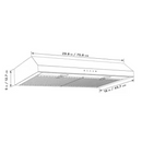 Vissani Cenza 30 in. 340 CFM Convertible Under Cabinet Range Hood in Stainless Steel with Electronic Touch Controls