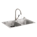 Kohler Stainless Steel Sink and Faucet Package K-R75791-2PC-NA