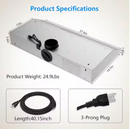 Velivi 36 in. 600 CFM Convertible Ductless Under Cabinet Range Hood With 3 Speed Exhaust Fan and 2 LED Lights, Stainless Steel