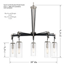 Minka Lavery Pullman Junction 5 Light 28" Wide Chandelier with Clear Glass Shades