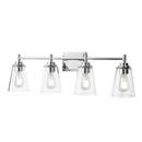 Hampton Bay Wakefield 31 in. 4-Light Chrome Modern Vanity with Clear Glass Shades
