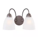 Hampton Bay Hamilton 2-Light Oil Rubbed Bronze Vanity Light with Frosted Glass Shades