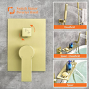 Aurora Decor AcaD Single-Handle Wall Mount Roman Tub Faucet with Hand Shower in Brushed Gold (Valve Included)