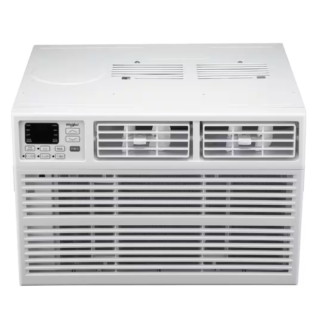 Whirlpool 15,000 BTU 115V Window AC w/ Remote Control for Rooms up to 700 Sq. Ft. LCD Display Auto-Restart Timer White