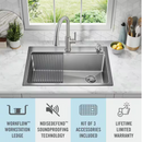 Delta Emery Stainless Steel 30 in. Single Bowl Undermount/Drop-In Workstation Kitchen Sink with Accessories