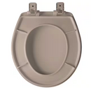 BEMIS Kimball Round Soft-Close Never-Loosens Plastic Toilet Seat in Fawn Beige
