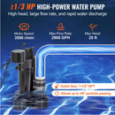 VEVOR Utility Sink Pump 1/3 HP 120 V 2900 GPH 25 ft. 6 Gal. Submersible Under-Sink Sump Pump System with 1-1/2 in. NPT Outlet