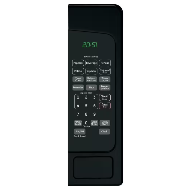 GE 2.0 cu. ft. 1200-Watt Countertop Microwave in Black with One Touch Cooking