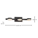 Home Decorators Collection Montrose 23.75 in. 3-Light Contemporary Bronze Dimmable Bathroom Vanity Light with Etched Glass Shade