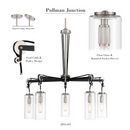 Minka Lavery Pullman Junction 5 Light 28" Wide Chandelier with Clear Glass Shades