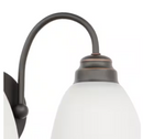 Hampton Bay Hamilton 2-Light Oil Rubbed Bronze Vanity Light with Frosted Glass Shades