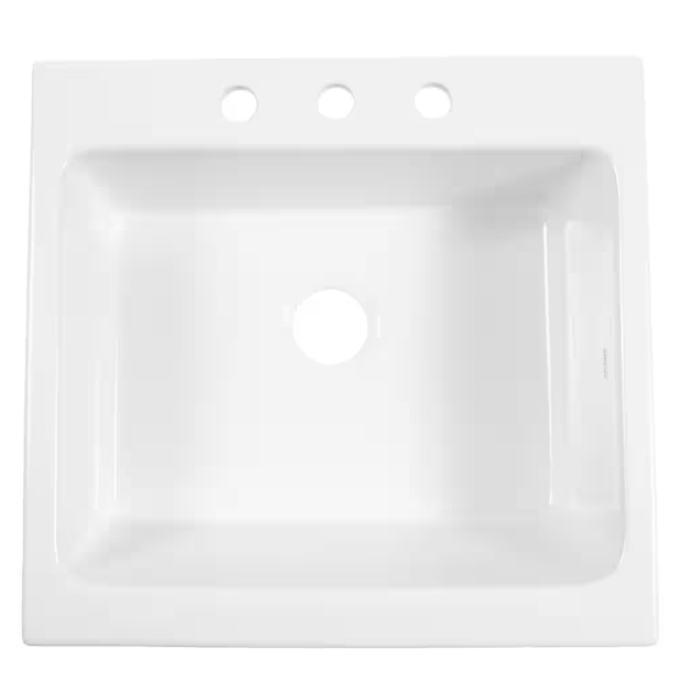 SINKOLOGY Josephine 26 in. 3-Hole Quick-Fit Farmhouse Apron Front Drop-in Single Bowl Crisp White Fireclay Kitchen Sink