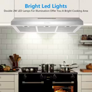 Velivi 36 in. 600 CFM Convertible Ductless Under Cabinet Range Hood With 3 Speed Exhaust Fan and 2 LED Lights, Stainless Steel