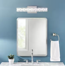 Home Decorators Collection Keighley 18 in. Integrated LED Chrome Bathroom Vanity Light Fixture with Crystal Shade