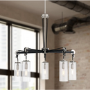 Minka Lavery Pullman Junction 5 Light 28" Wide Chandelier with Clear Glass Shades