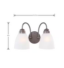 Hampton Bay Hamilton 2-Light Oil Rubbed Bronze Vanity Light with Frosted Glass Shades