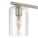 Hampton Bay Champlain 31.5 in. 4-Light Brushed Nickel Modern Bathroom Vanity Light with Clear Glass Shades