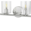 Hampton Bay Champlain 31.5 in. 4-Light Brushed Nickel Modern Bathroom Vanity Light with Clear Glass Shades