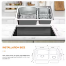 Glacier Bay 33 in. Drop-In 60/40 Double Bowl 18 Gauge Stainless Steel Kitchen Sink, No Faucet, No Installtion Kit (Local Pick up Only)