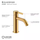 Glacier Bay Ryden Single Hole Single-Handle Bathroom Faucet in Brushed Gold