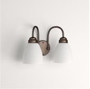 Hampton Bay Hamilton 2-Light Oil Rubbed Bronze Vanity Light with Frosted Glass Shades