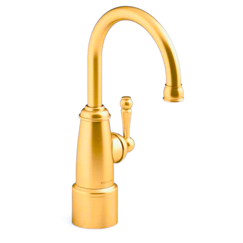 Wellspring  1.5 GPM Single Hole Cold Water Dispenser, Gooseneck Beverage Faucet, Single Hole Deck Mount, Solid Brass in Vibrant Brushed Moderne Brass