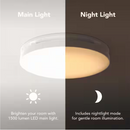 Commercial Electric 80 /110 CFM Ceiling/Wall Mount Roomside Installation Round Bathroom Exhaust Fan with LED,Night Light and Humidity Sensor