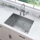 Glacier Bay Tight Radius 27 in. Undermount Single Bowl 18 Gauge Stainless Steel Kitchen Sink with Accessories