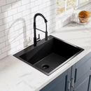 25 in. Drop-in Single Bowl 18 Gauge Black Stainless Steel Kitchen Sink