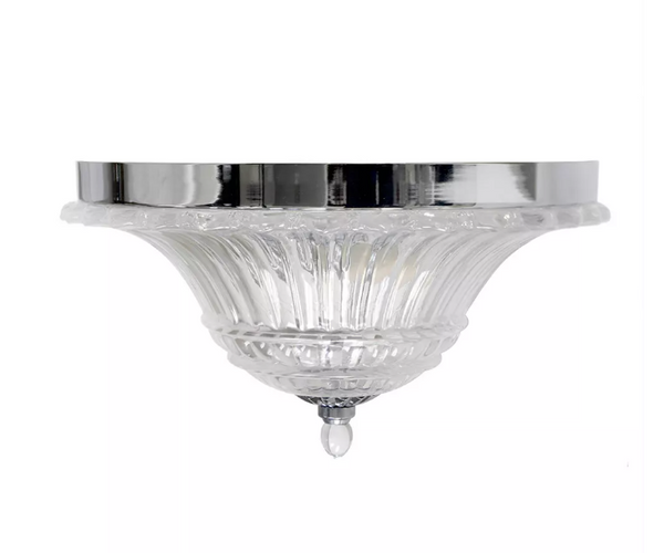 Glacier Petal 2-Light Blossom Glass Ceiling Flush Mount Silver