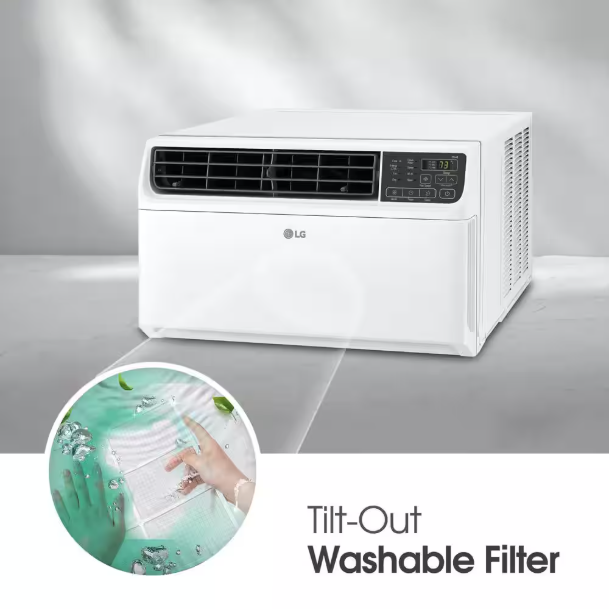 LG 23,500 BTU 230/208V Window Air Conditioner Cools 1450Sq. Ft. with Dual Inverter, Wi-Fi Enabled, and Remote in White