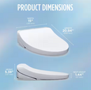 TOTO KS5 Washlet Electric Bidet Seat for Elongated Toilets with Warm Water Wash and Remote Control in Cotton White