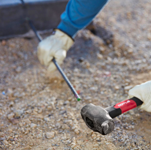 DOYLE 3 lb. Steel Drilling Hammer with Fiberglass Handle for Durable and Precise Strikes